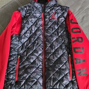 Jordan Boys Layered Look Hooded Jacket
